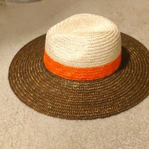 New! Anthropologie, Wyeth Colorblocked 100% Straw Rancher